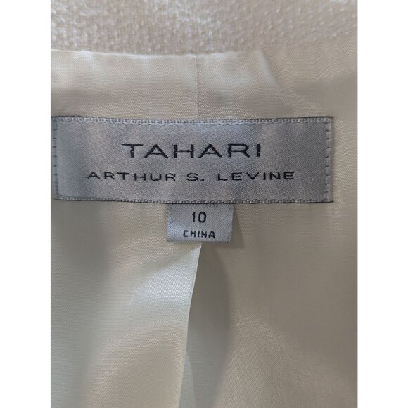 Tahari Arthur S Levine Textured Blazer Sz 10 Contrast Trim Romantic Preppy Party - Picture 8 of 10